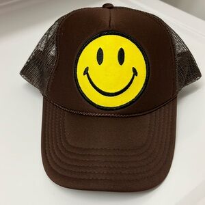 AVIATOR NATION Smiley Vintage Trucker Hat (Unisex, One Size, Brown) - NWOT